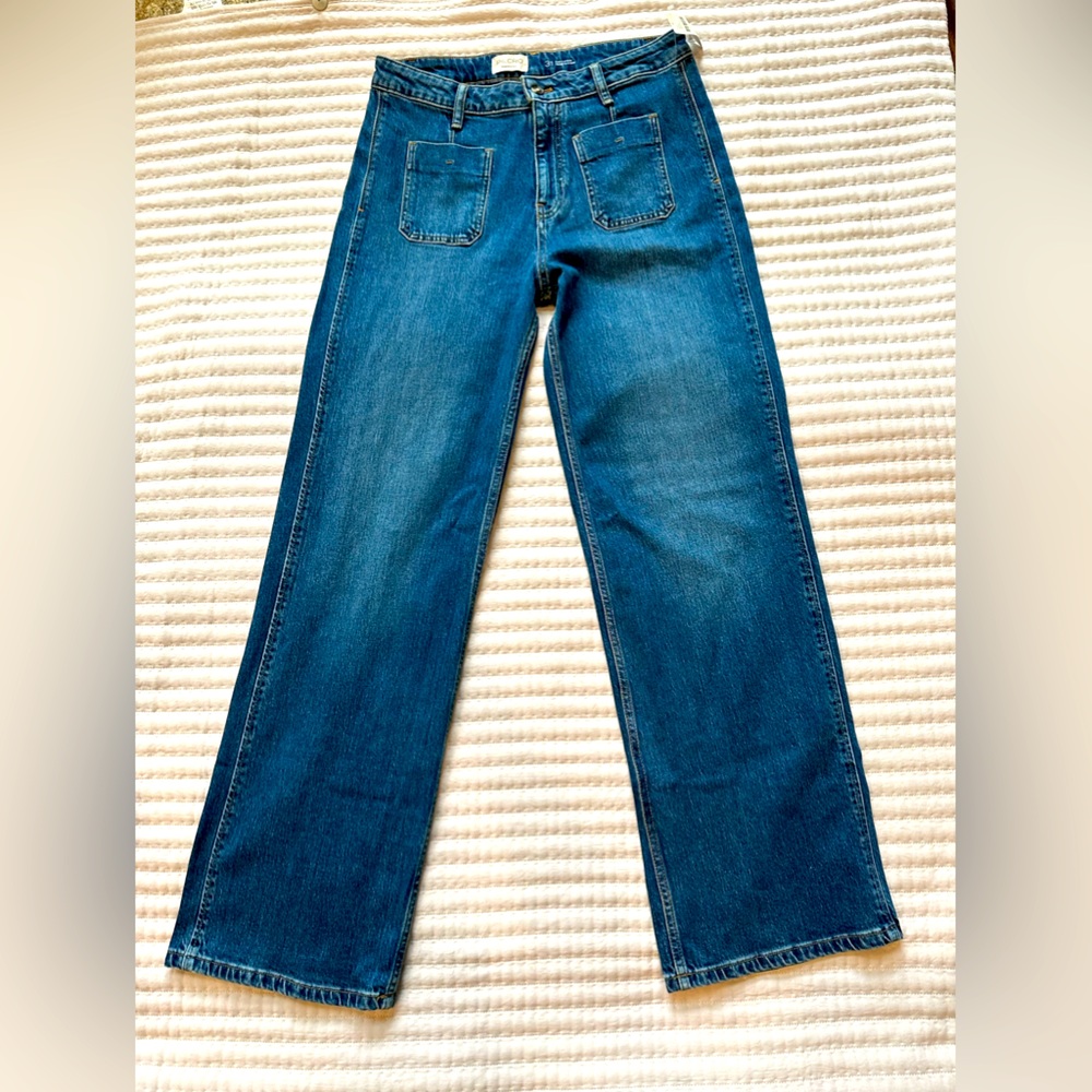 - Anthropologie Pilcro Vintage Column HighRise Wide Leg Jeans Size 31 Inse…